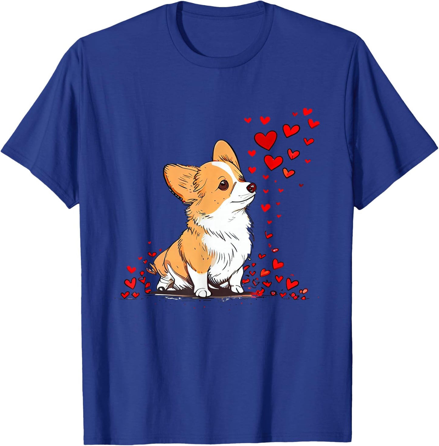 Dog Valentine Cute Corgi Valentine's Day T-Shirt - T-Shirt | Royal