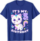 Birthday girl 5 years old, cat, unicorn, 5th birthday T-Shirt - T-Shirt | Royal