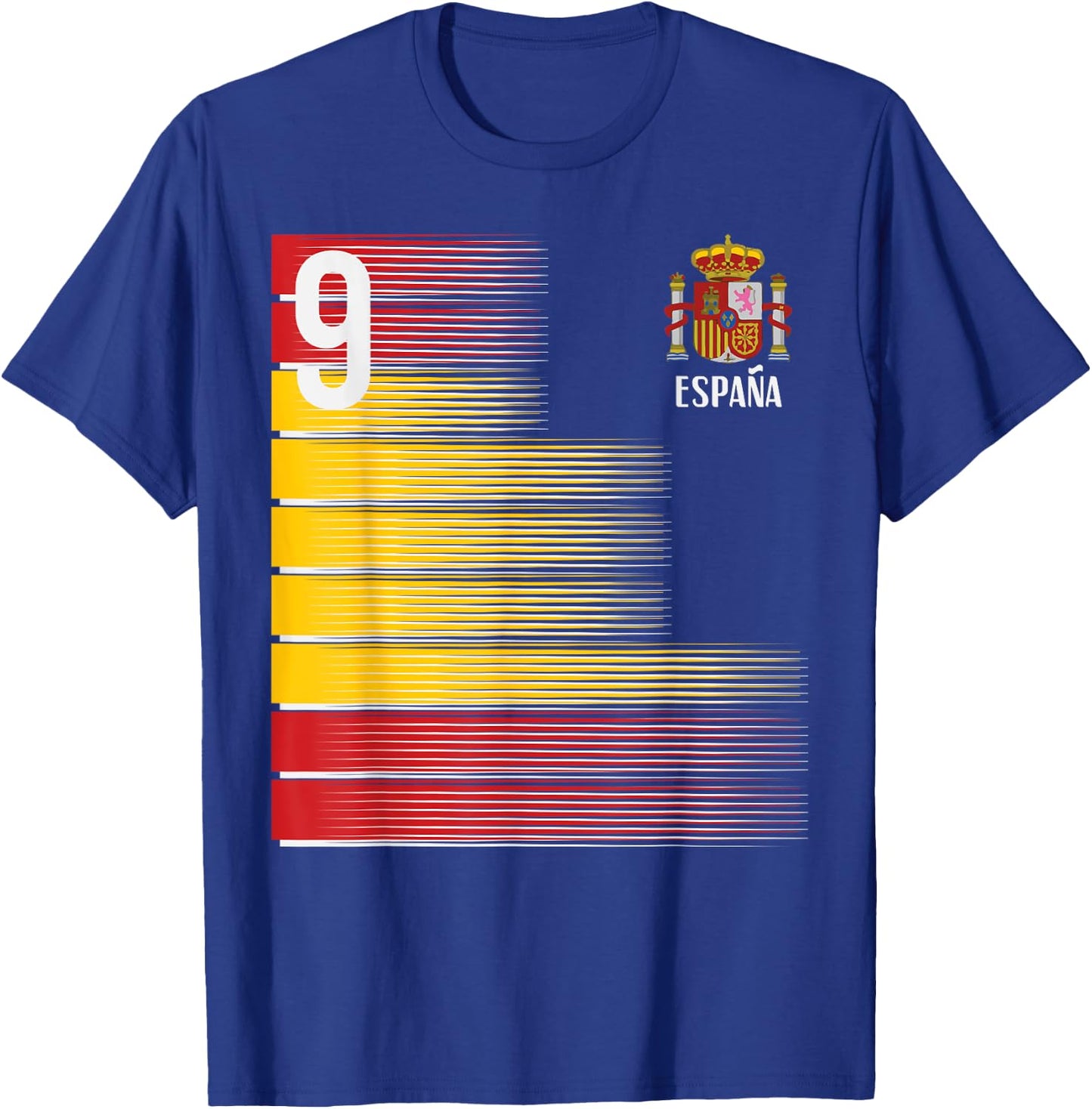 Spain Number 9 Espana Spanish Soccer Fan Men Women Kids Boys T-Shirt - T-Shirt | Royal