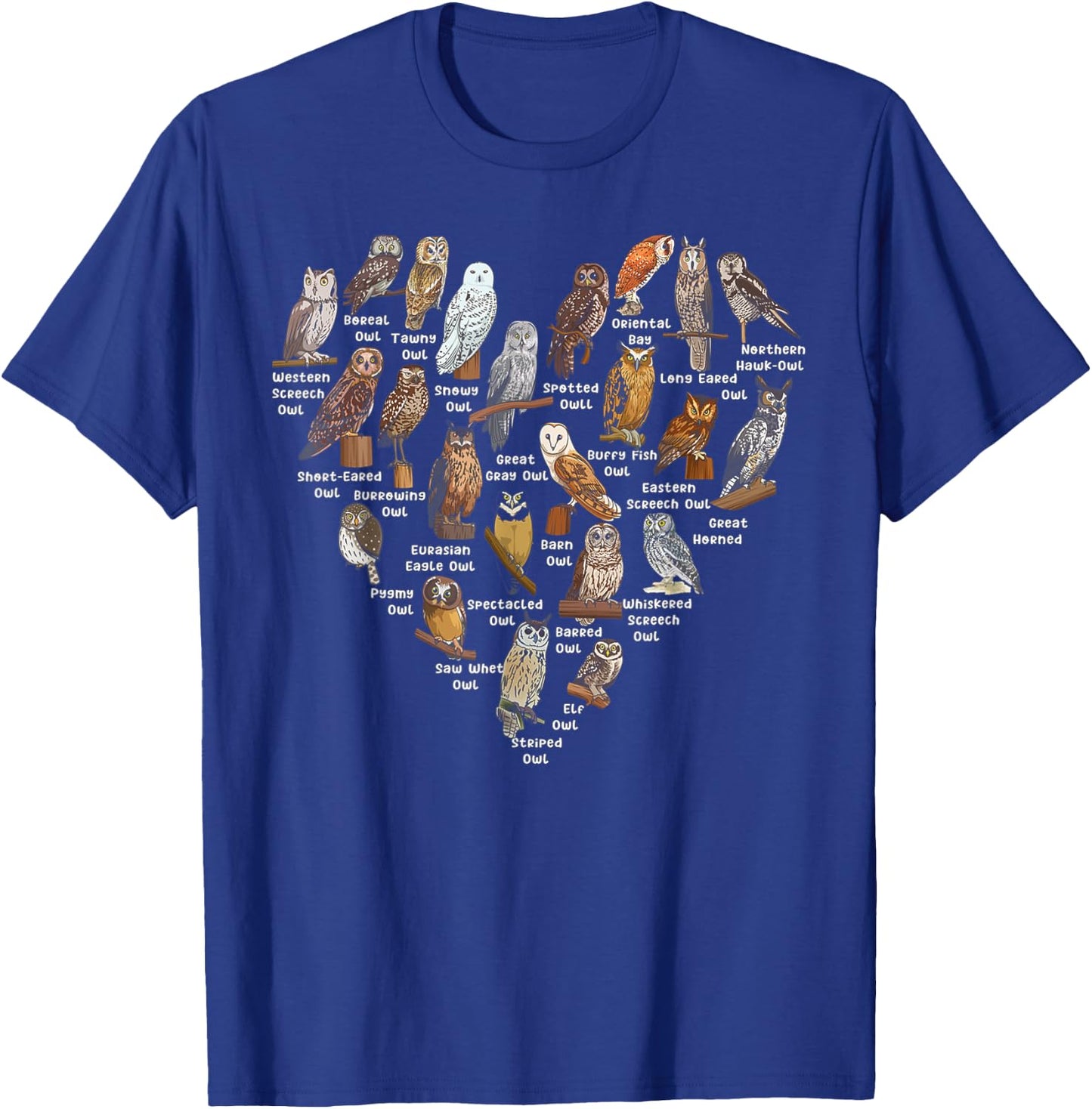Love Owls Heart T-Shirt - T-Shirt | Royal