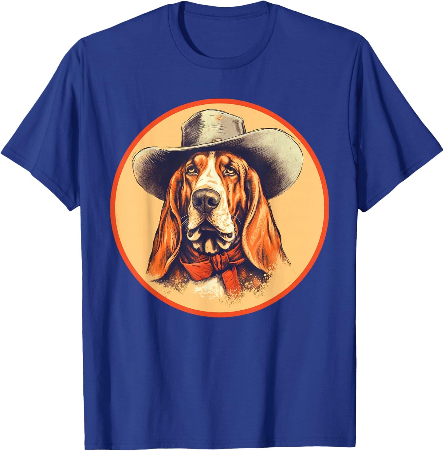 Vintage Basset Hound Cowboy Cute Western Country Music T-Shirt - T-Shirt | Royal