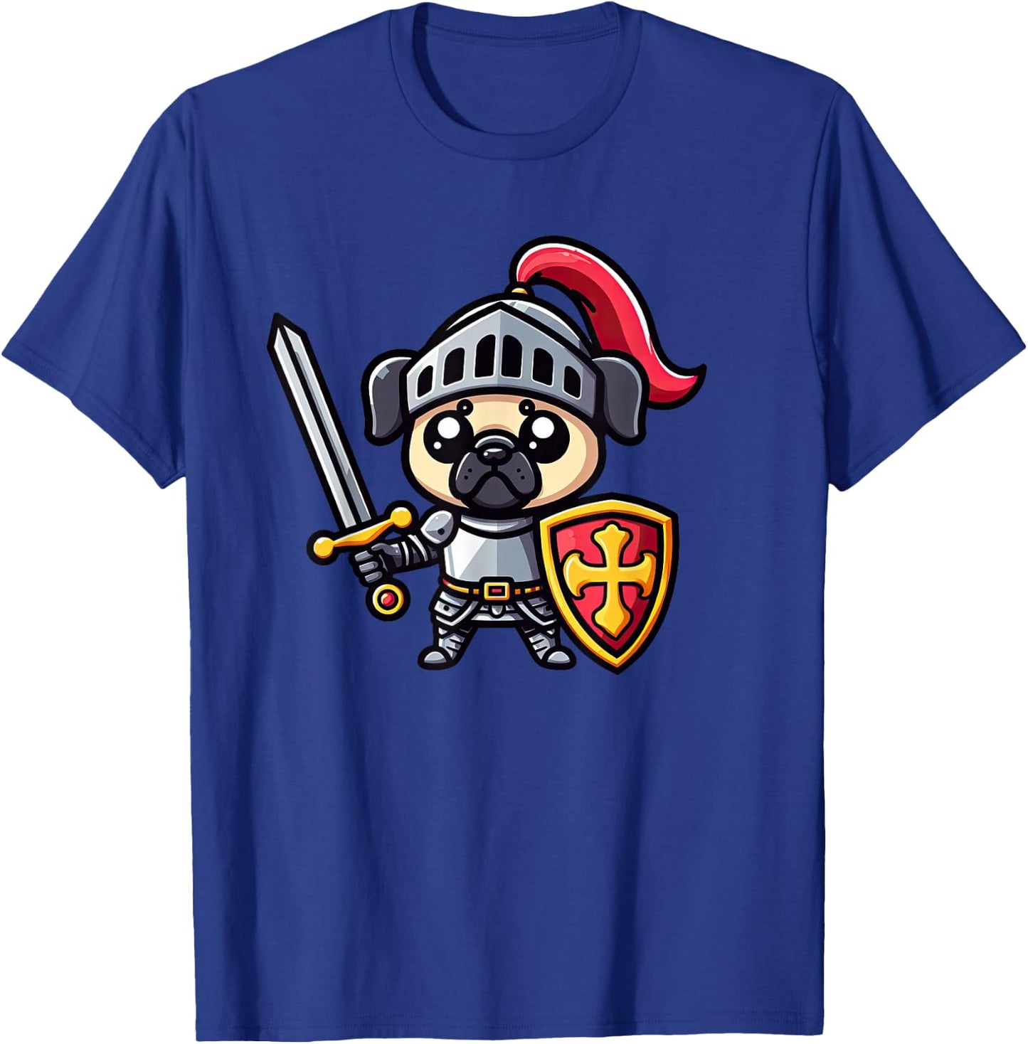 Pug Knight Funny Dog Medieval Women Girls Kids T-Shirt - T-Shirt | Royal