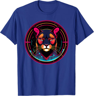 Cougar Mountain Lion in Space Funny Animals Galaxy Explorers T-Shirt - T-Shirt | Royal