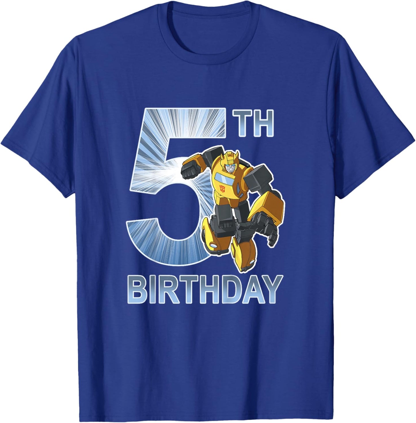 Transformers Bumblee 5th Birthday Hero Pose T-Shirt - T-Shirt | Royal