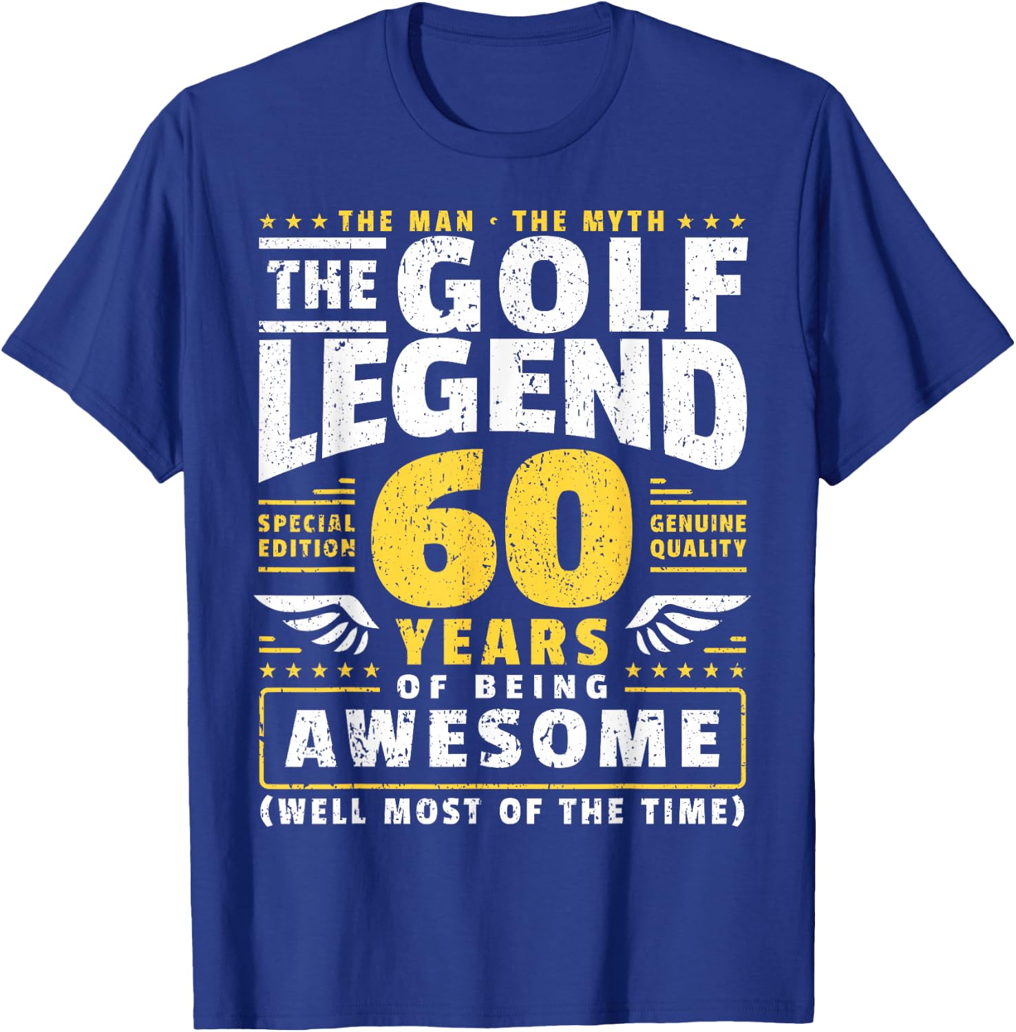 60th Birthday Golf Player 60 Years Old Golfer T-Shirt - T-Shirt | Royal