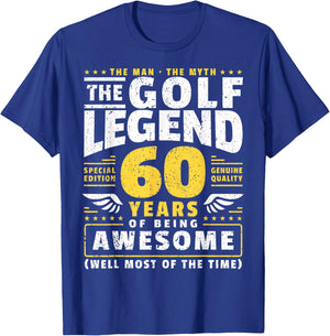 60th Birthday Golf Player 60 Years Old Golfer T-Shirt - T-Shirt | Royal