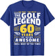 60th Birthday Golf Player 60 Years Old Golfer T-Shirt - T-Shirt | Royal