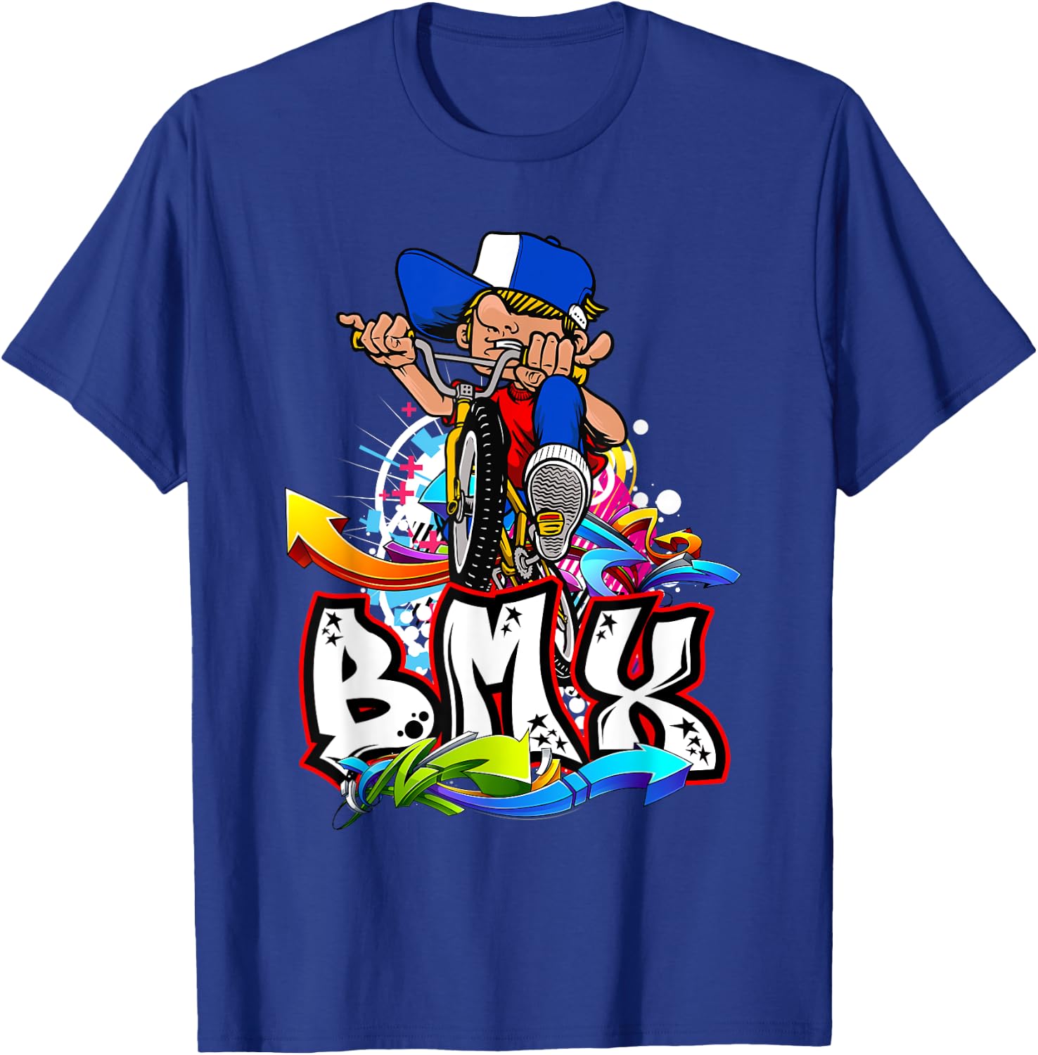 BMX Rad Fahrer und freeride BMX freestyle Biker BMX , -Adults, Black, Small, Short Sleeve, Classic Fit, Cotton, Polyester T-Shirt - T-Shirt | Royal