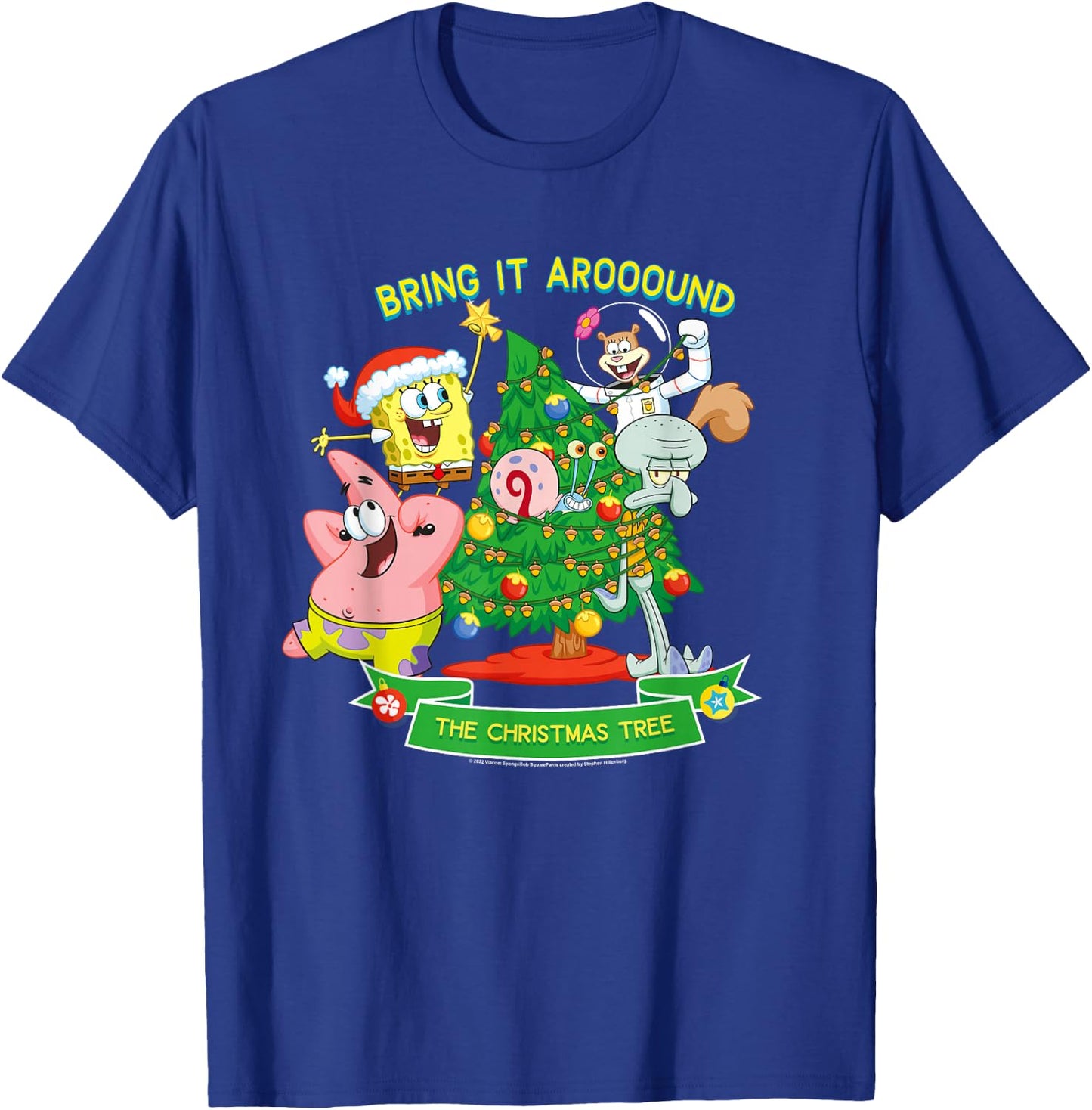 SpongeBob SquarePants Aroooound The Christmas Tree Patrick T-Shirt - T-Shirt | Royal