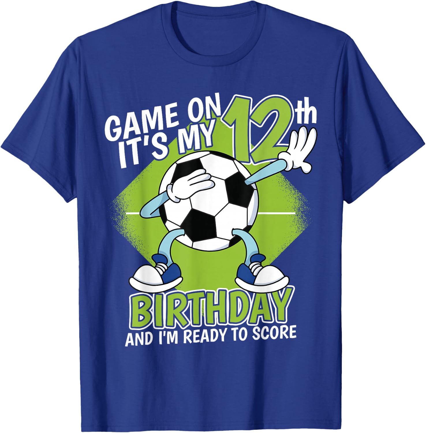 12 Year Old Soccer Player Boy 12th Birthday Soccer Theme T-Shirt - T-Shirt | Royal