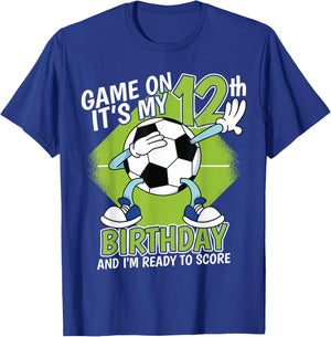 12 Year Old Soccer Player Boy 12th Birthday Soccer Theme T-Shirt - T-Shirt | Royal