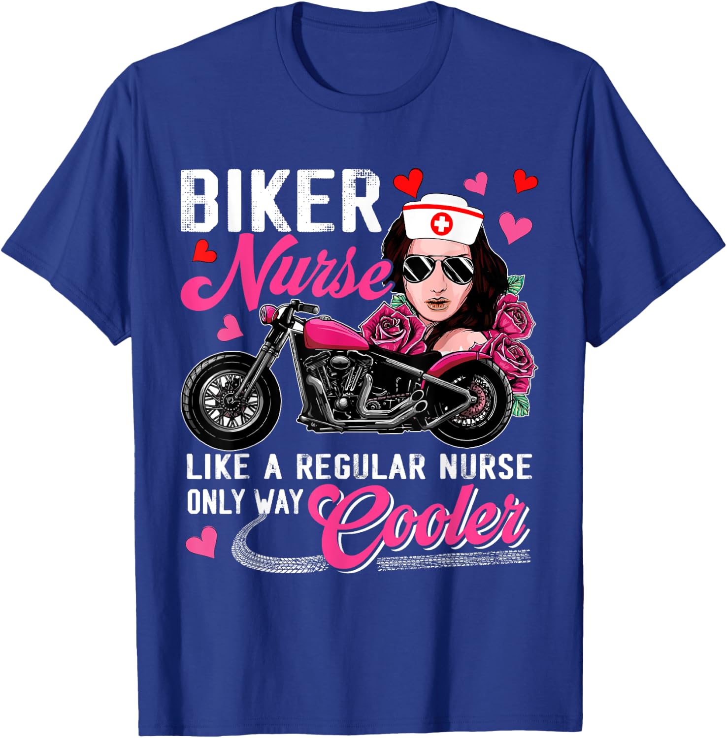 Biker Nurse Definition Only Cooler Motorcycle Woman T-Shirt - T-Shirt | Royal