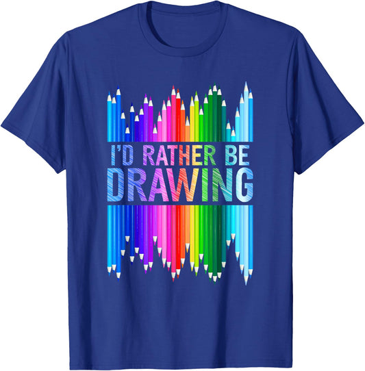 Sketchy, Artist, Art Lover, Colouring Pencils T-Shirt - T-Shirt | Royal