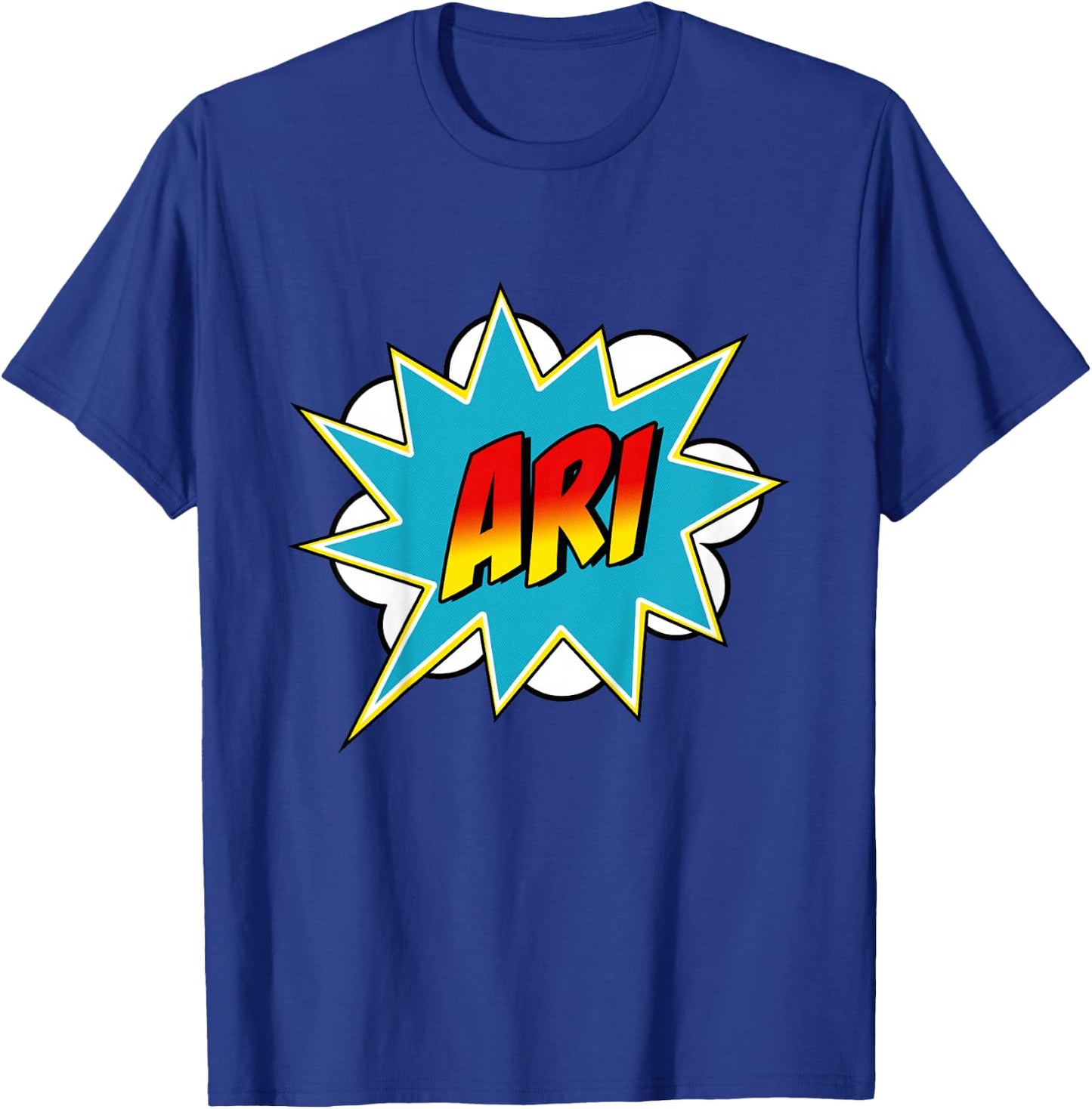 Kids Boys Ari Name Superhero Comic Book T-Shirt - T-Shirt | Royal