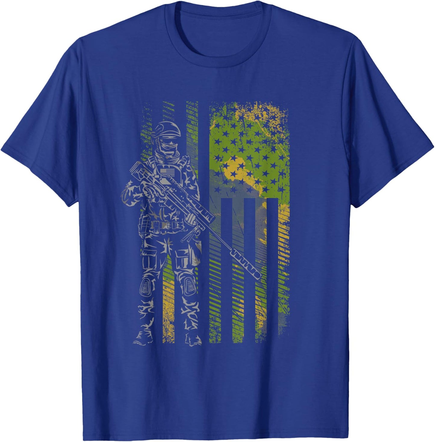 American Flag Camo Camouflage Soldier Kids Men T-Shirt - T-Shirt | Royal