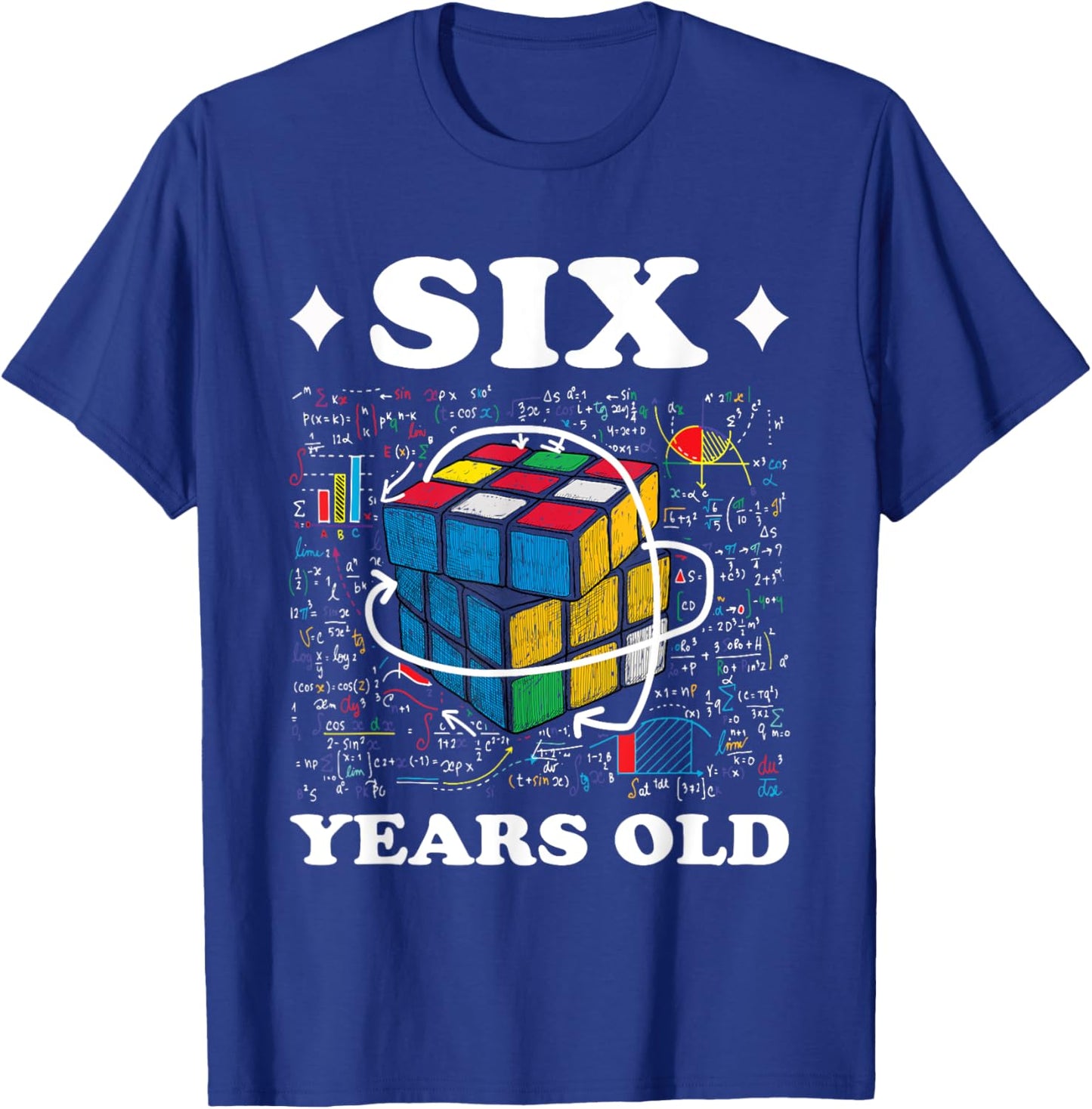 Competitive Speed Cubing 6 Years Old Birthday for Boy Girl T-Shirt - T-Shirt | Royal