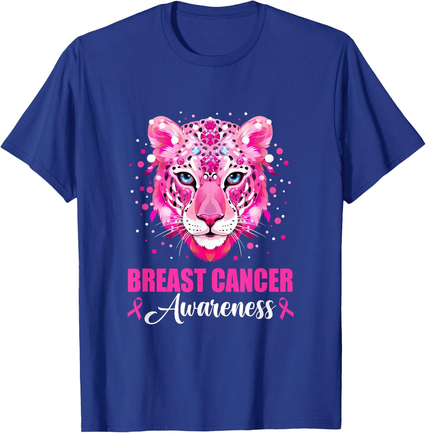 In October We Wear Pink Cute Little Lion Breast Cancer Women T-Shirt - T-Shirt | Royal