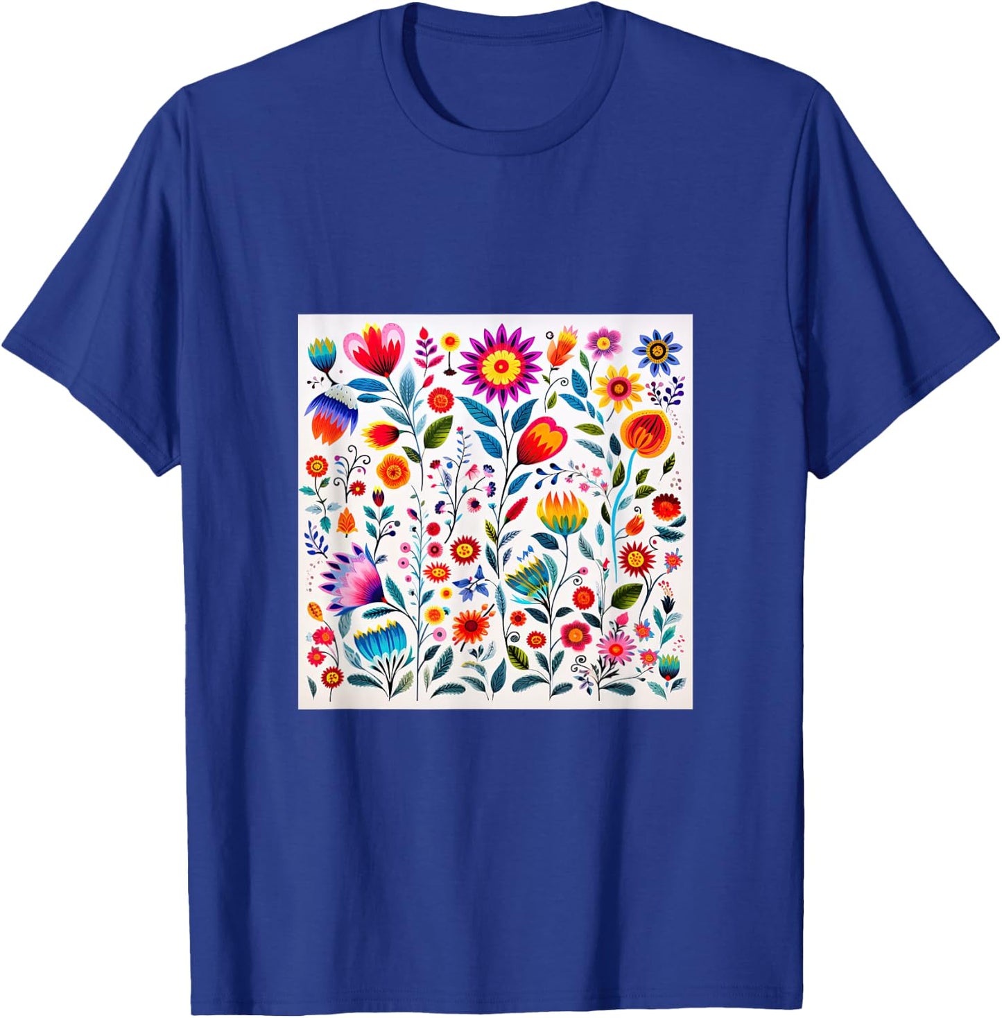Polish Folk Art Flower Pattern Poland T-Shirt - T-Shirt | Royal