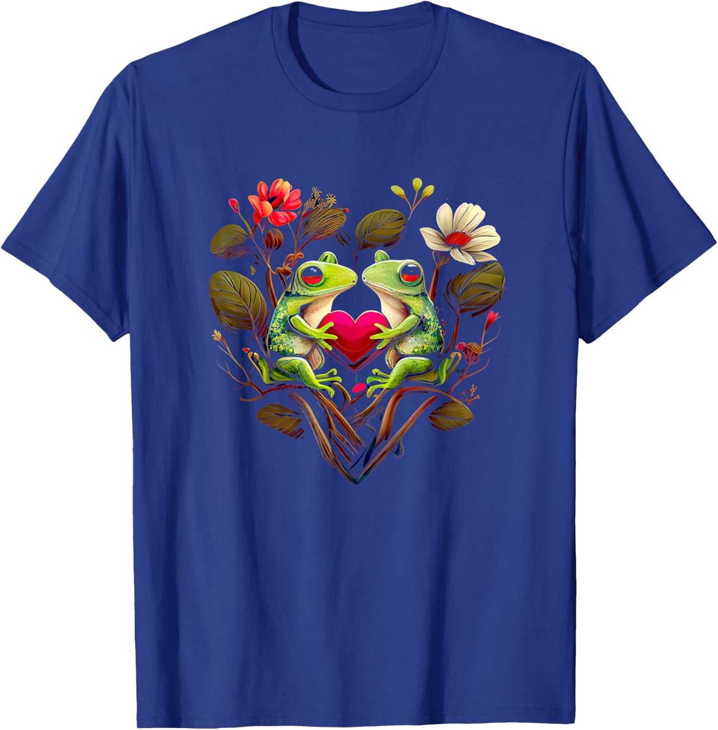 Heart-shaped Frog couple - Valentine's day T-Shirt - T-Shirt | Royal