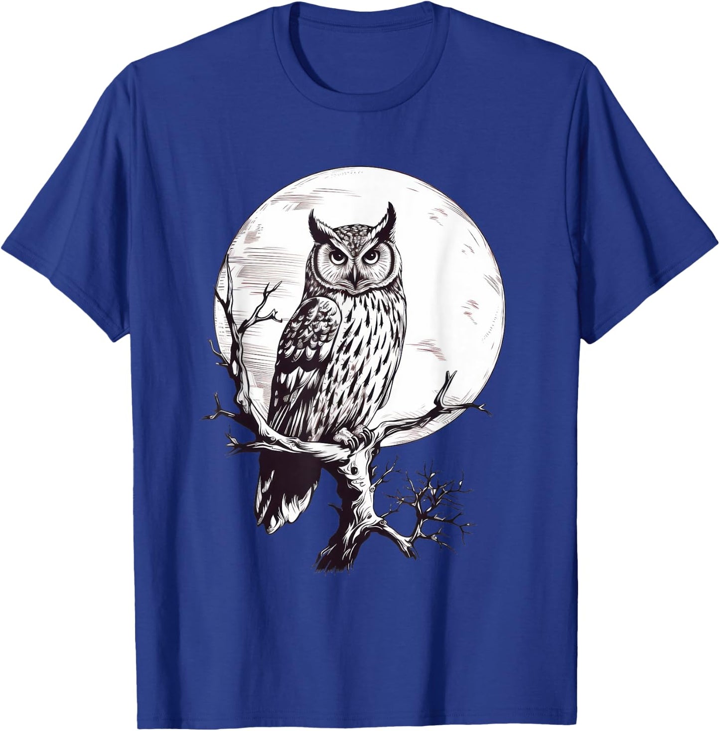 Owl Moon Graphic Women Men Girls Boys T-Shirt - T-Shirt | Royal