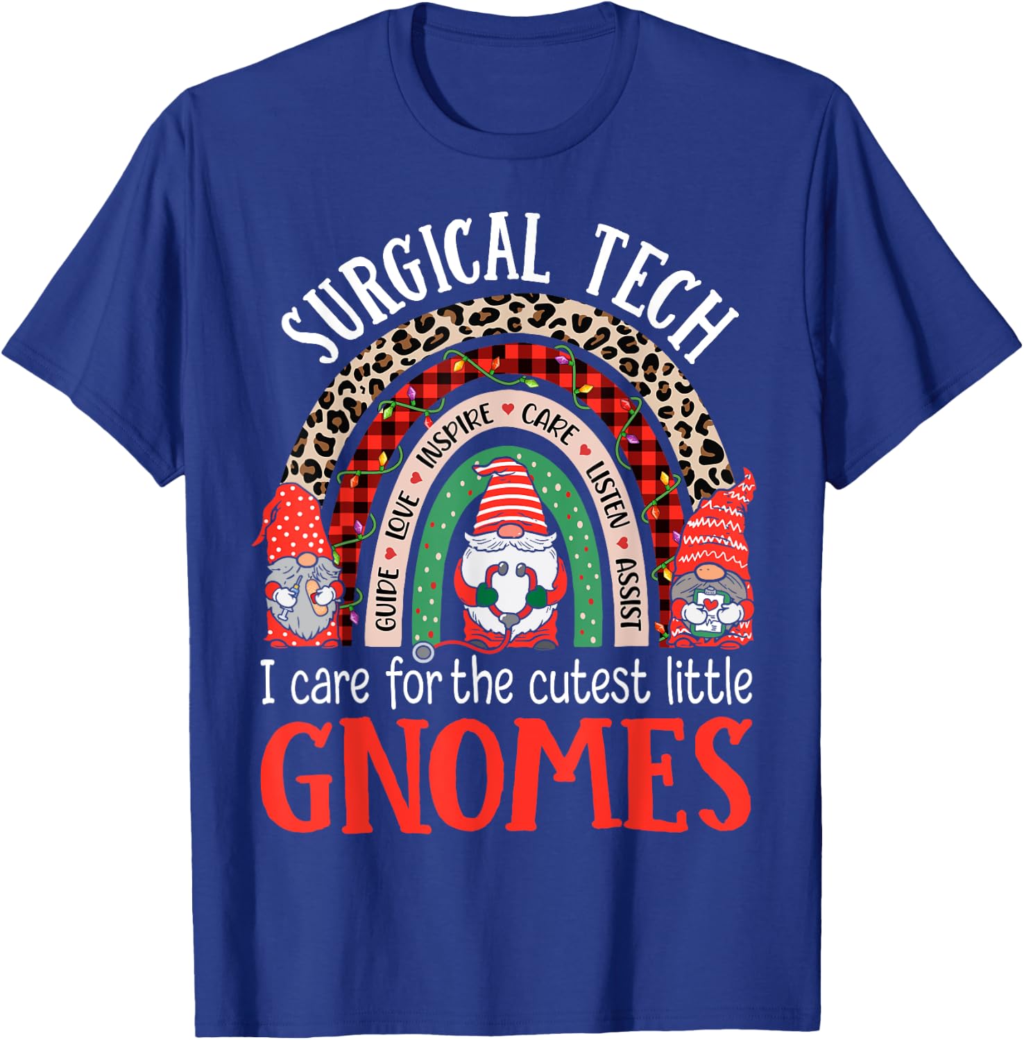 Christmas Surgical Tech Gnomes Surgical Nursing Technologist T-Shirt - T-Shirt | Royal