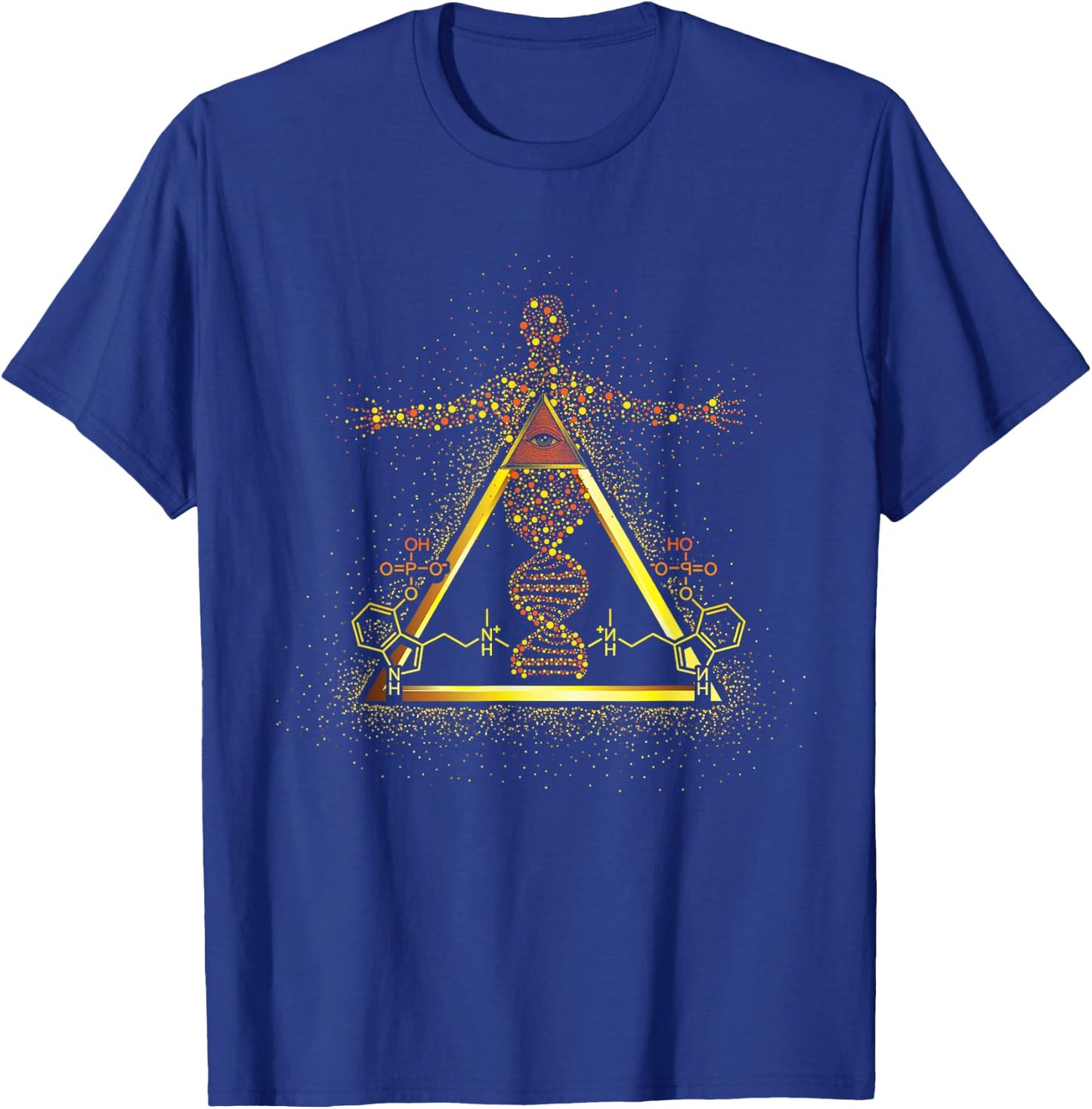 Kundalini Rising Psilocybin Molecule D.N.A. Psychedelic Rave T-Shirt - T-Shirt | Royal