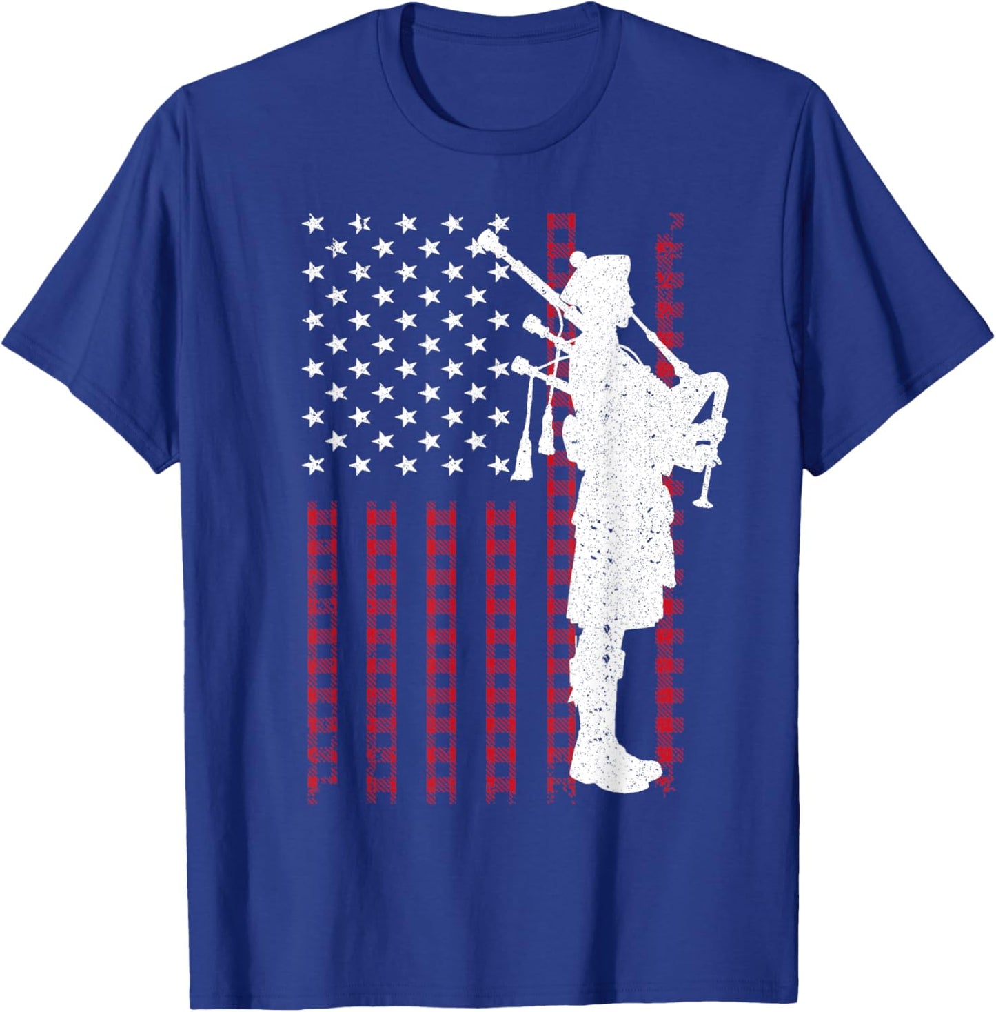 Cool US Flag Bagpiper Design Women Bagpipe Players T-Shirt - T-Shirt | Royal