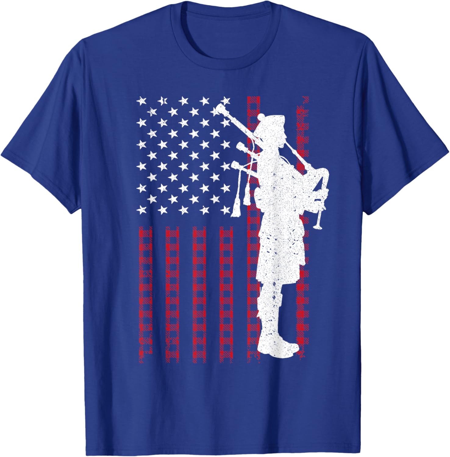 Cool US Flag Bagpiper Design Women Bagpipe Players T-Shirt - T-Shirt | Royal