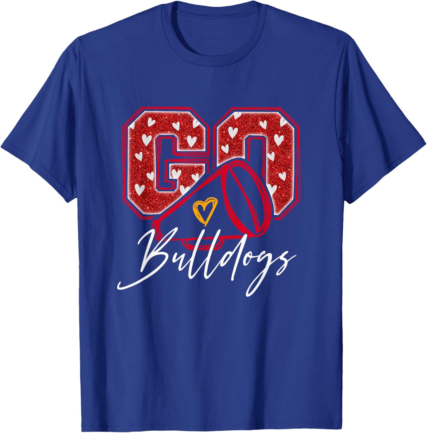 Go Cheer Bulldogs Name Athletic Sports Gift Men Women Boy T-Shirt - T-Shirt | Royal