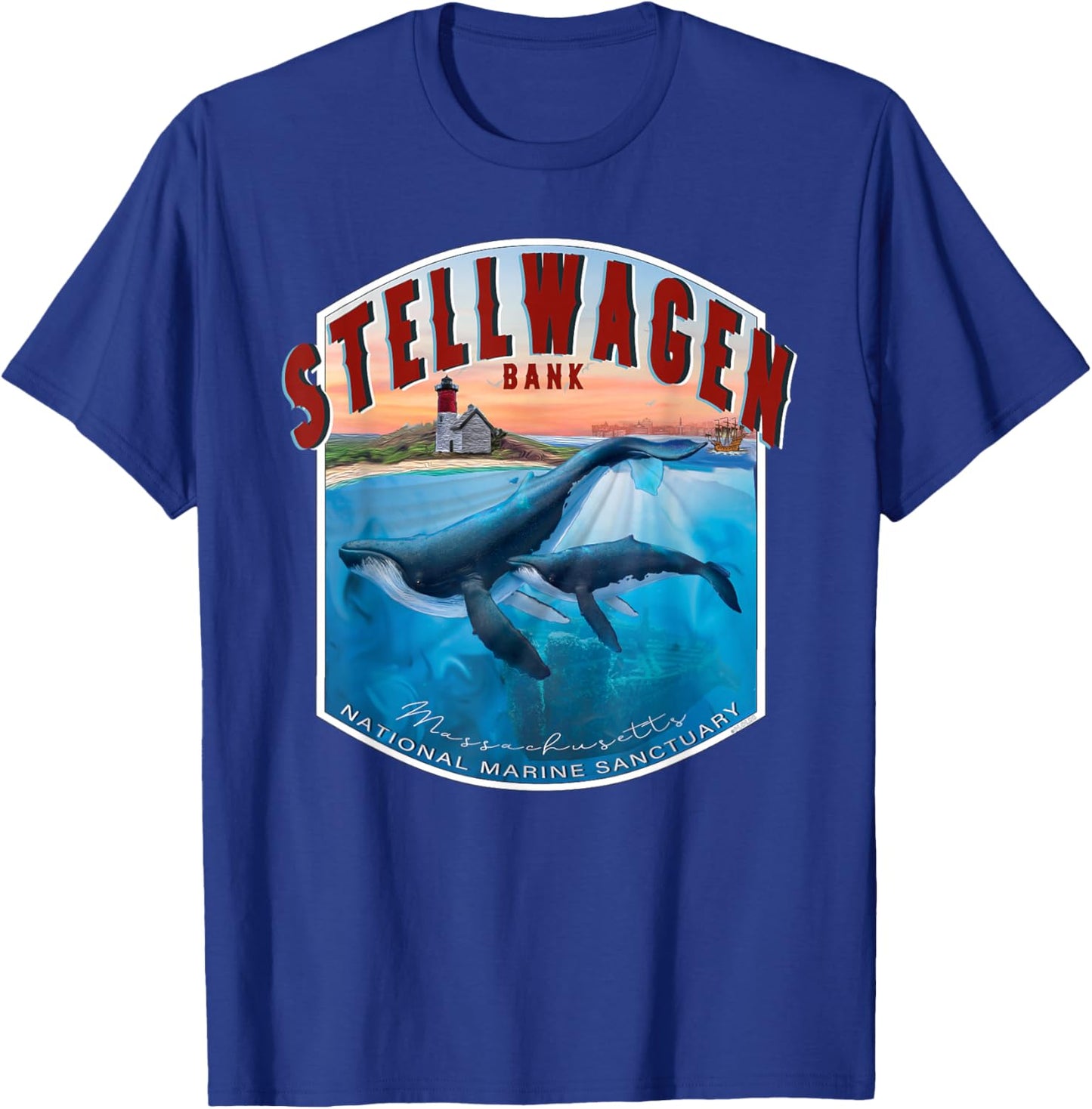 Stellwagen Banks National Marine Sanctuary Atlantic Coast T-Shirt - T-Shirt | Royal