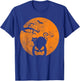 Vintage Scary Halloween Pumpkin Cat Costume Retro Cat Moon T-Shirt - T-Shirt | Royal