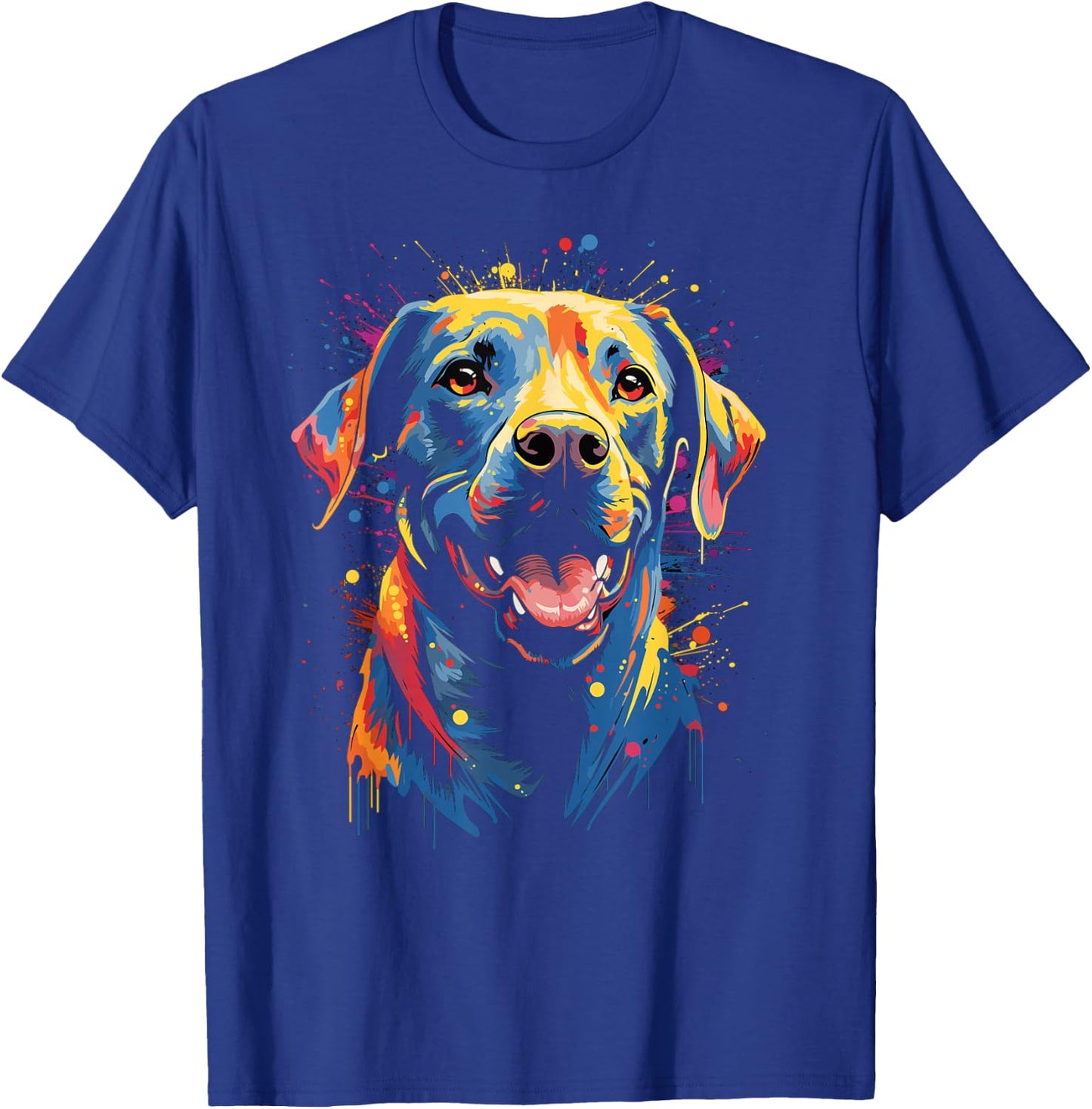 Watercolor Colorful Labrador Lab T-Shirt - T-Shirt | Royal