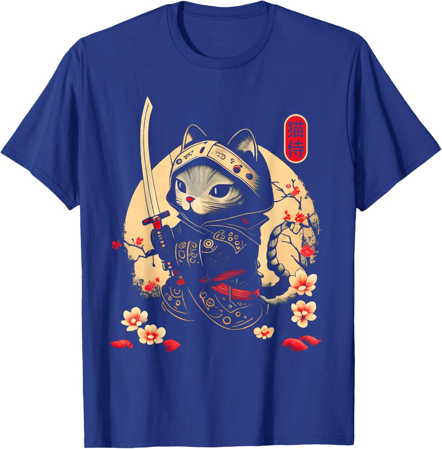 Japanese Samurai Cat Tattoo, Kawaii Ninja Cat T-Shirt - T-Shirt | Royal