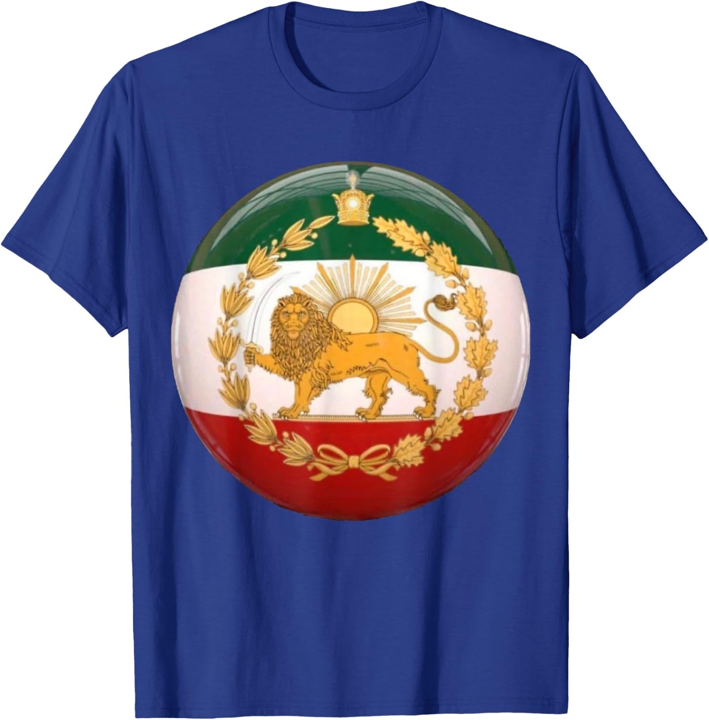 Iran Flag Lion & Sun Shiro Khorshid Iranian Flag Patriotic T-Shirt - T-Shirt | Royal