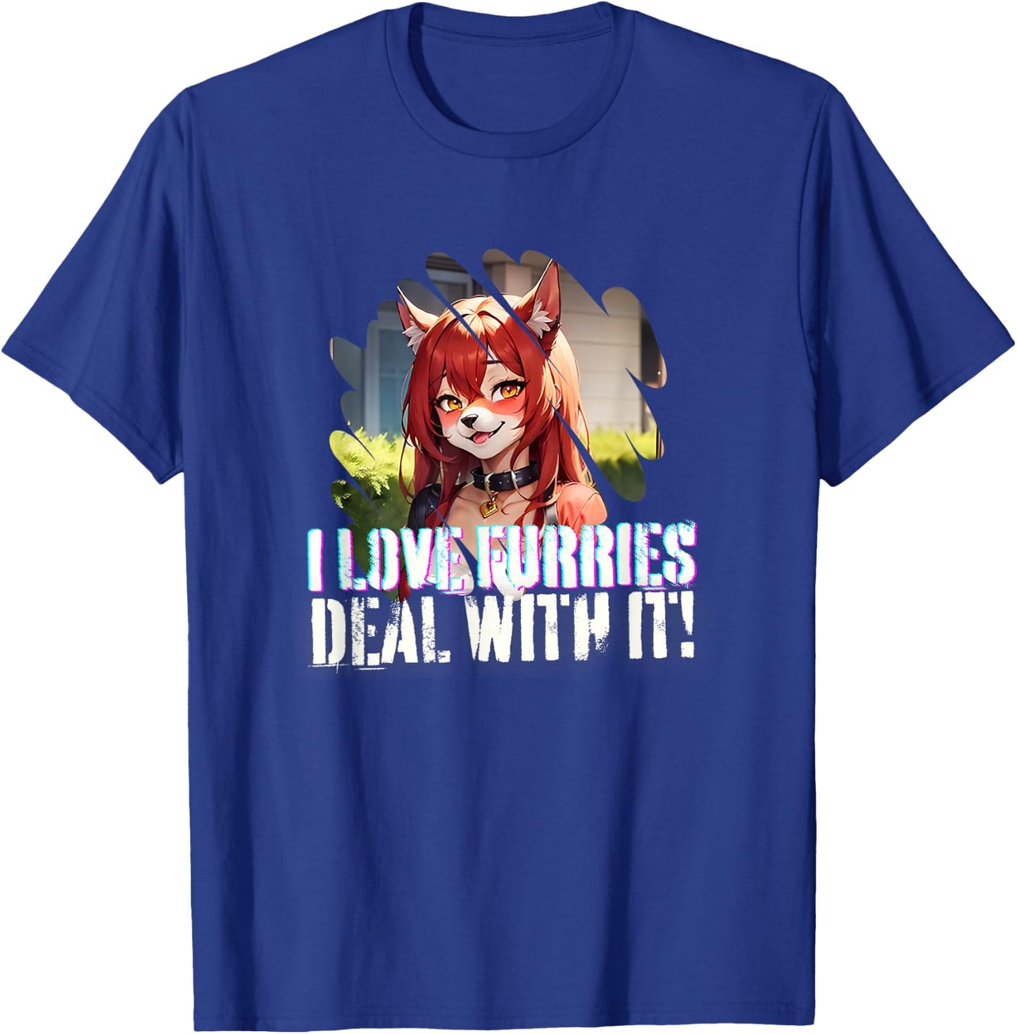 I Love Furries Furry Lover Stuff - Furry Fandom Anime Girl T-Shirt - T-Shirt | Royal