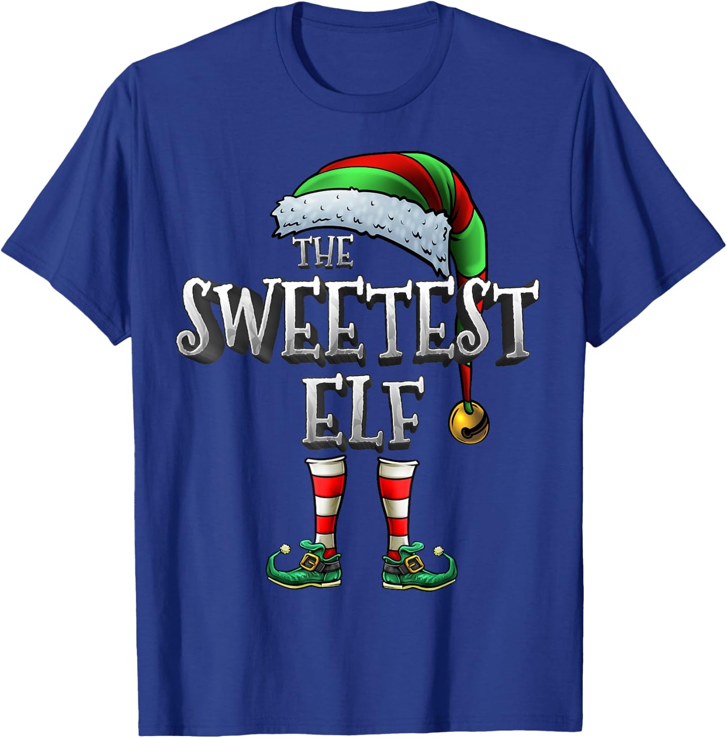 The Sweetest Elf Matching Family Sweetest Christmas Elf T-Shirt - T-Shirt | Royal