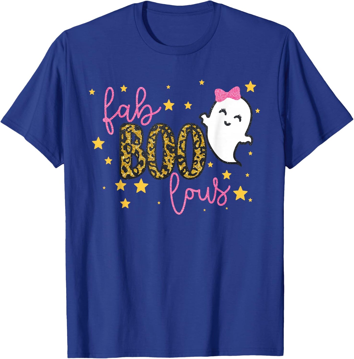 Funny Cute Boo Ghost Halloween Fab-Boo Lous Leopard T-Shirt - T-Shirt | Royal