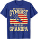 My Favorite Gymnast Calls Me Grandpa Funny Fathers Day T-Shirt - T-Shirt | Royal
