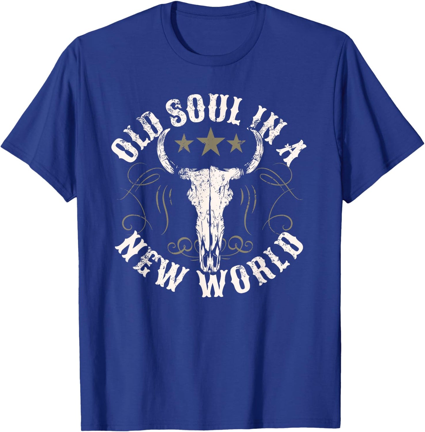 Old Soul in a New World Country Bluegrass Music Guitar T-Shirt - T-Shirt | Royal