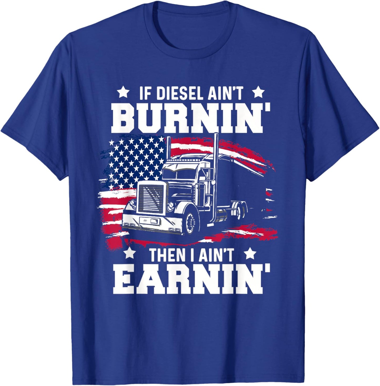 Funny Trucker Gifts Men Husband Semi Trailer Truck Driver T-Shirt - T-Shirt | Royal