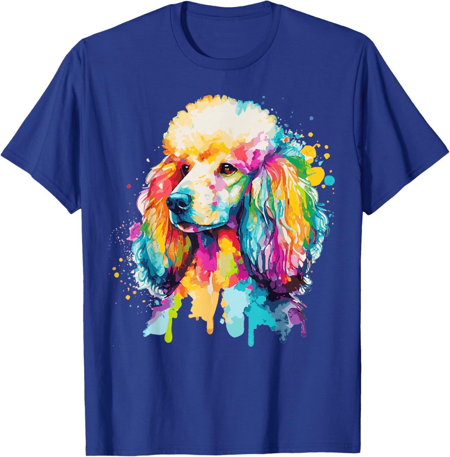 Watercolor Poodle Colorful Pet Poodles Dog Lover T-Shirt - T-Shirt | Royal