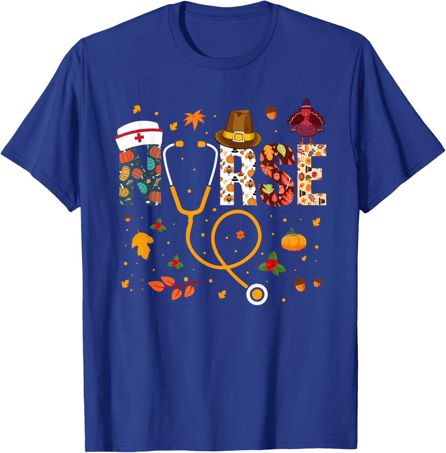 Nurse Thanksgiving Nurse Shirts Thanksgiving Nurse , Black, Small, Short Sleeve, Modern, Fall, -Adults T-Shirt - T-Shirt | Royal