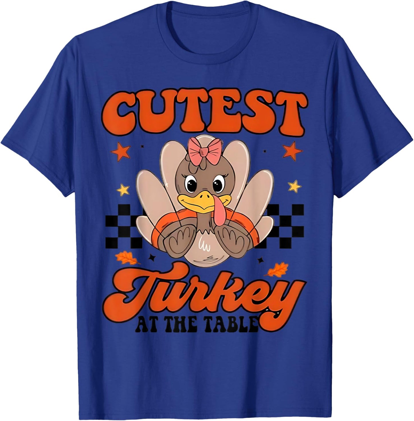 Thanksgiving Toddler Cutest Turkey At The Table Dinner T-Shirt - T-Shirt | Royal