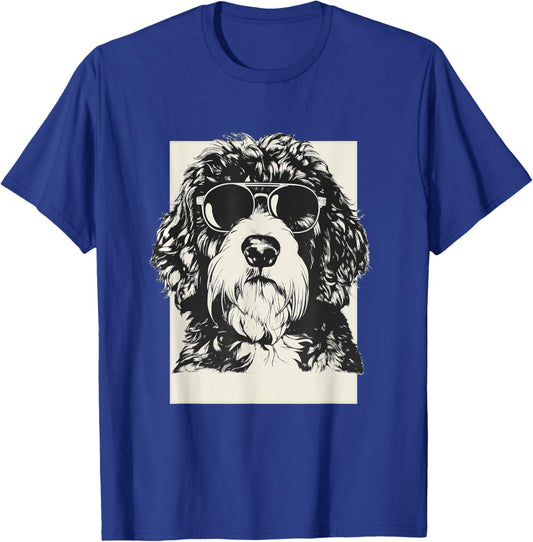 Saint Berdoodle Sketch Dog Funny Art Sketch Men Women Girls Kids T-Shirt - T-Shirt | Royal