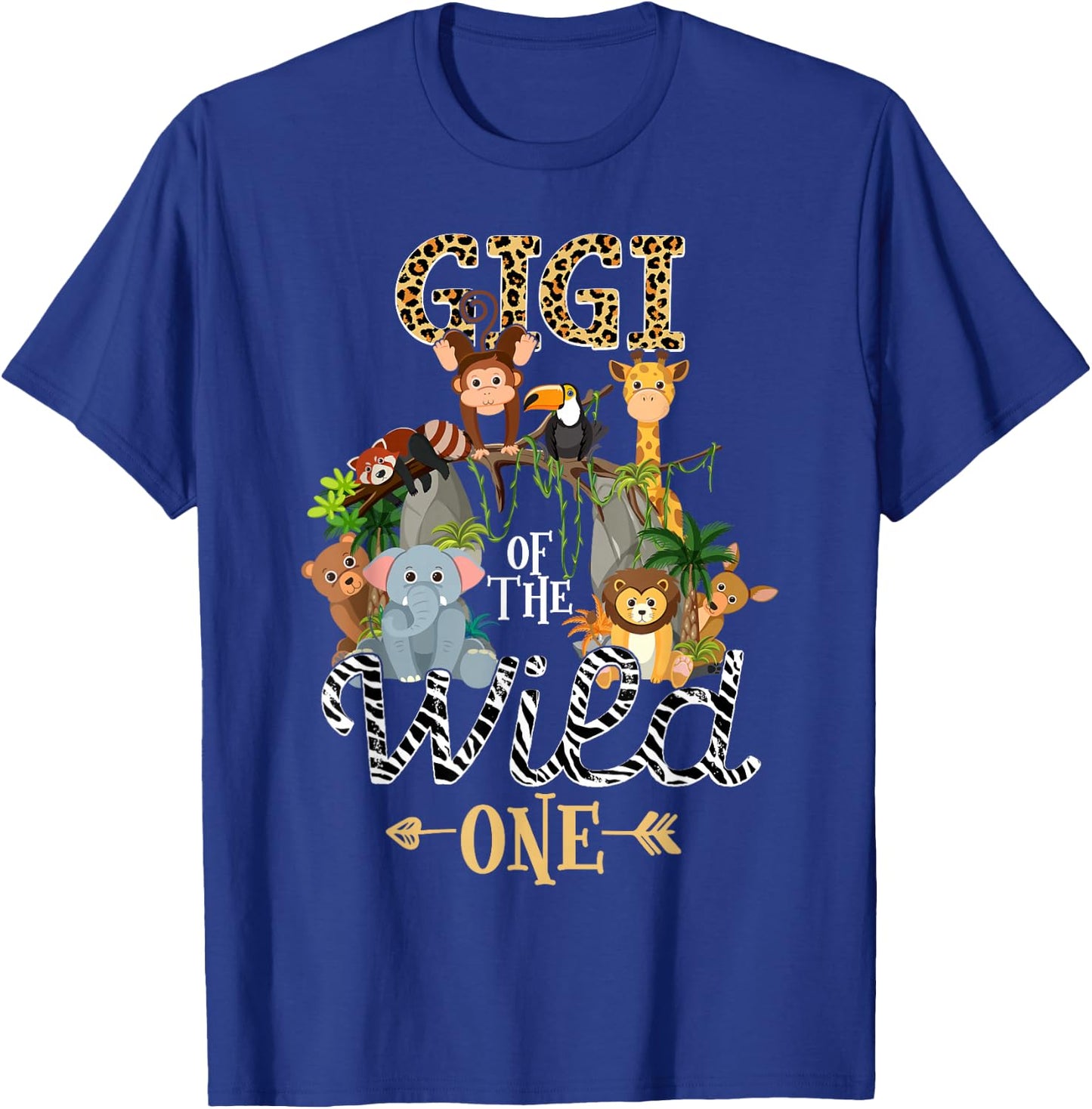 Gigi of the Wild One Zoo Birthday Woodland Animals T-Shirt - T-Shirt | Royal