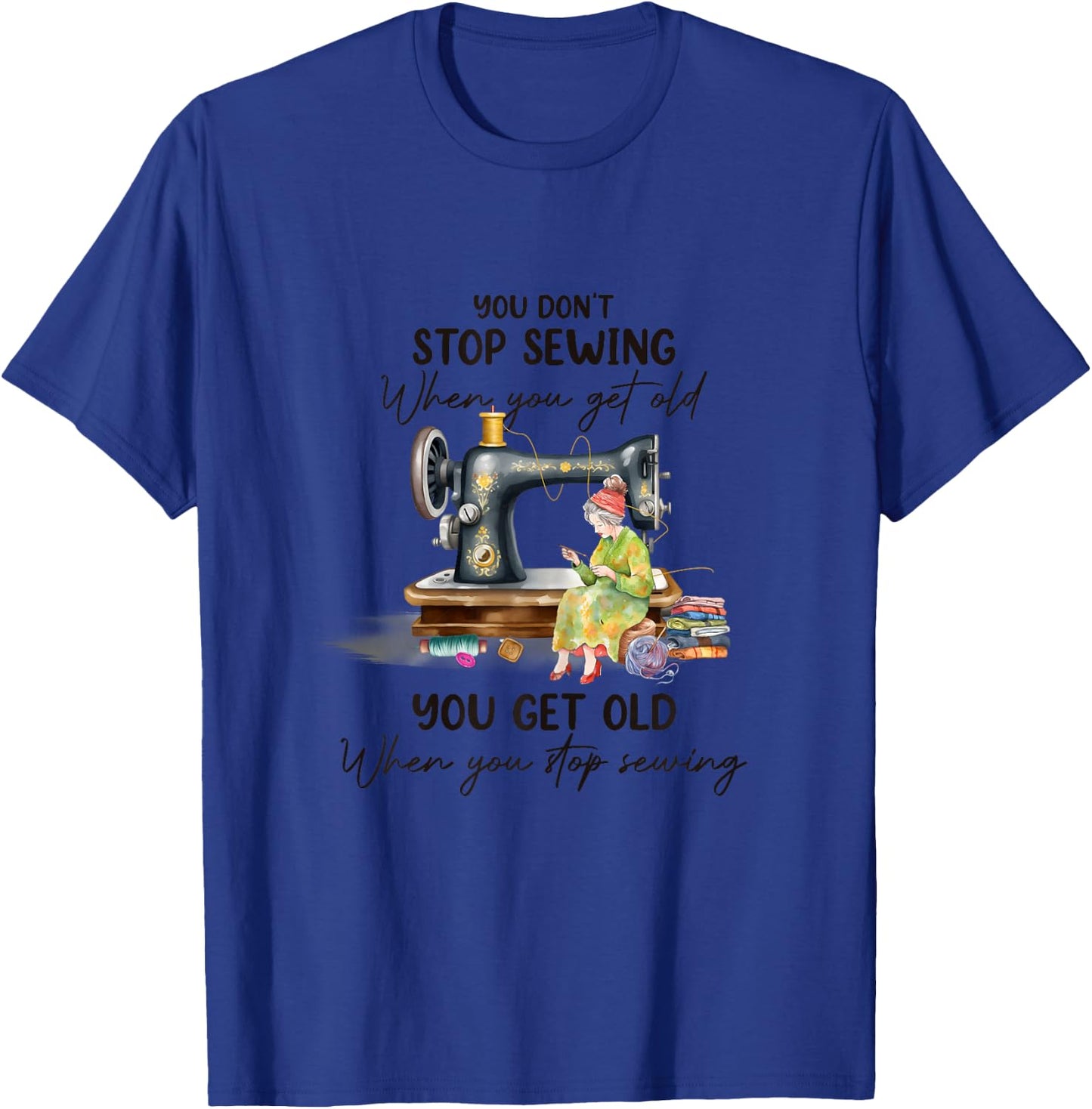 Quilting Yarn Graphic Design Seamstress Sewing Themed T-Shirt - T-Shirt | Royal