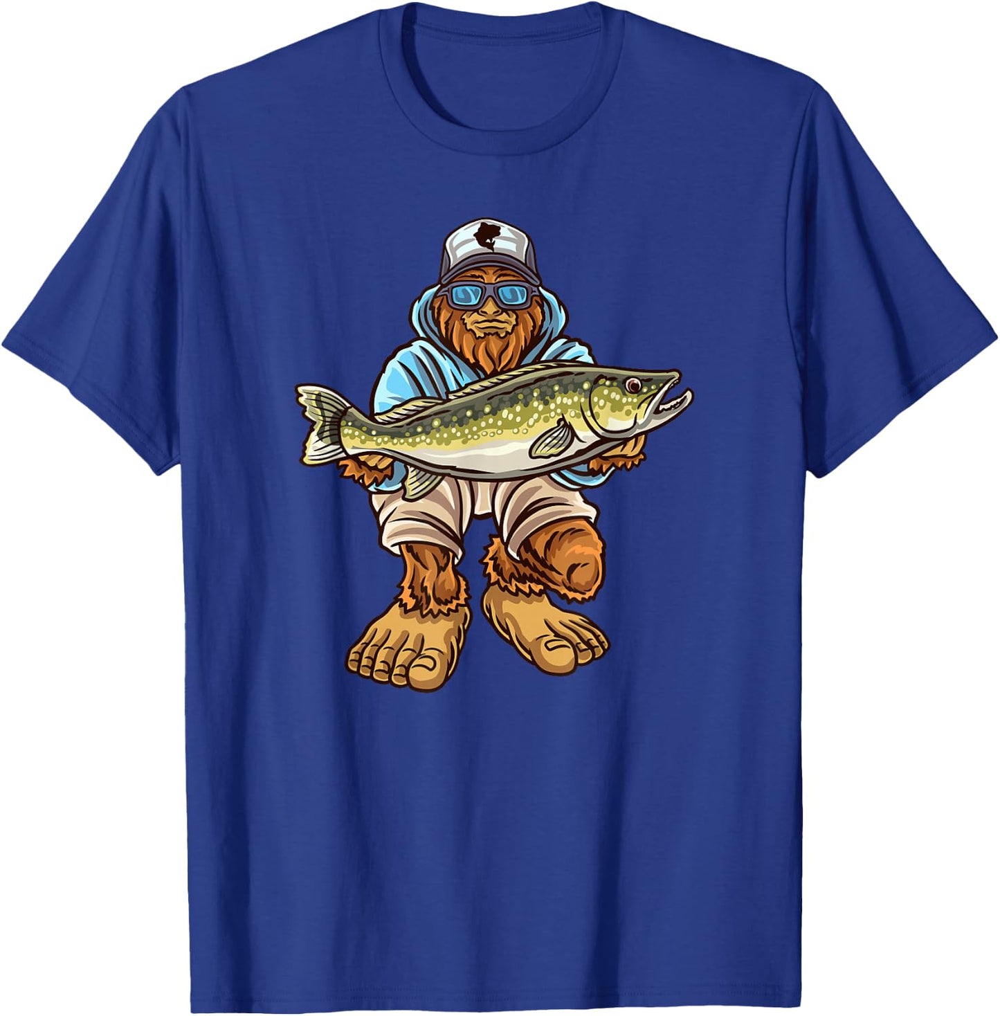Walleye Fishing Sauger Hunting Bigfoot Fishermen T-Shirt - T-Shirt | Royal