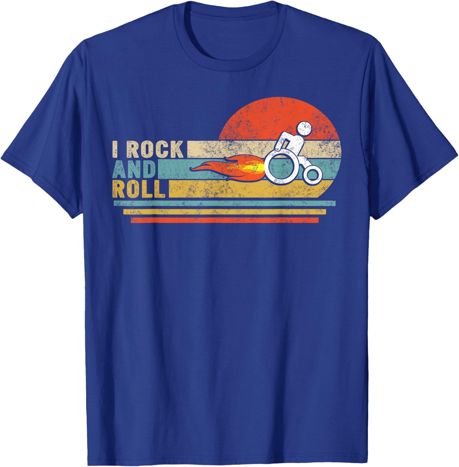 I Rock And Roll Disability Gifts Handicapped Wheelchair Ampu T-Shirt - T-Shirt | Royal
