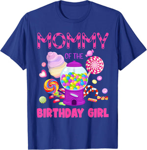 Mommy Of The Birthday Gifts Girl Candyland Candy Birthday T-Shirt - T-Shirt | Royal