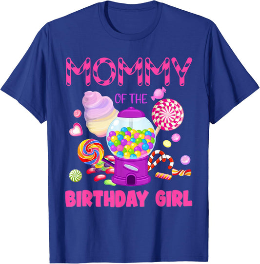 Mommy Of The Birthday Gifts Girl Candyland Candy Birthday T-Shirt - T-Shirt | Royal